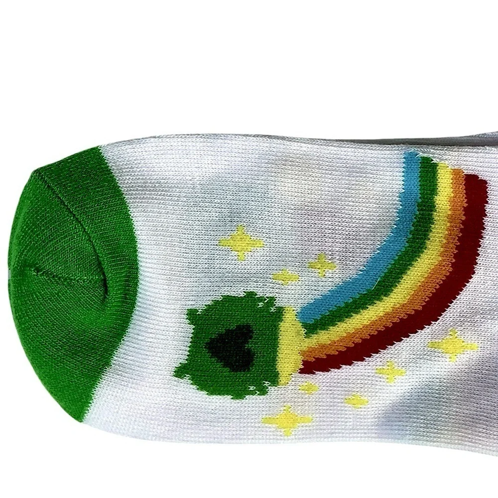 St Patrick Irish Pot of Gold Rainbow Lucky Ankle Socks Adult One Size New Unisex